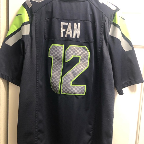 Nike On Field Seattle Seahawks Fan #12 Men’s Navy Blue Jersey Size Medium - Picture 5 of 14